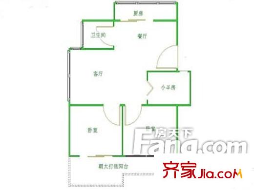五中宿舍戶(hù)型圖戶(hù)型圖（3-2-1） 3室2廳1衛(wèi)1廚