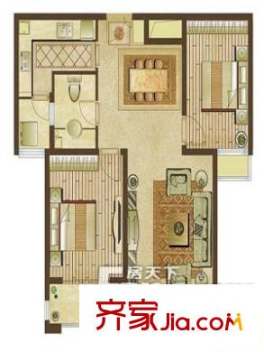 政府宿舍(奎文區(qū))戶型圖戶型圖 3室2廳1衛(wèi)1廚