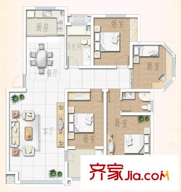 鑫世紀(jì)家園戶型圖鑫世紀(jì)花園 4室 戶型圖 4室2廳2衛(wèi)1廚