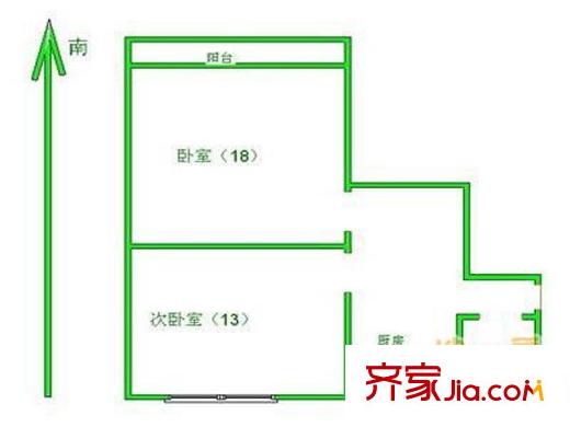 福祥旺角戶型圖戶型圖（2-1-1） 2室1廳1衛(wèi)1廚