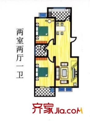 鳳凰花園 戶型圖（2室2廳1廚1衛(wèi)）