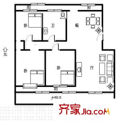 頤和大院 3室 戶型圖