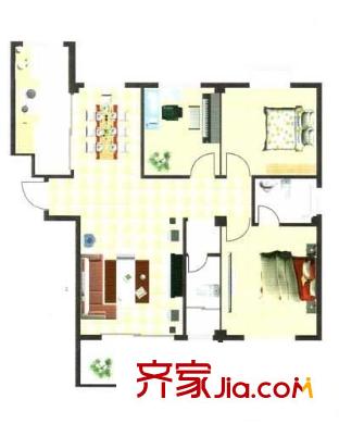 十笏園小區(qū)戶型圖十笏園 3室 戶型圖 3室2廳1衛(wèi)1廚