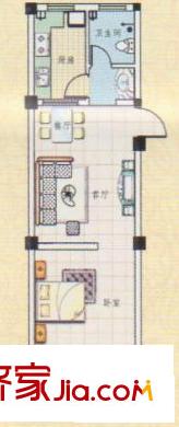 吉祥如意城戶型圖1戶型 1室2廳1衛(wèi)1廚