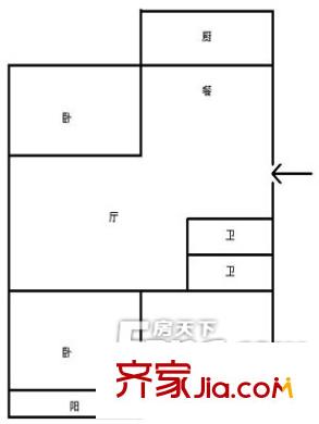 光明小區(qū)戶型圖戶型圖（201303021） 3室2廳2衛(wèi)1廚
