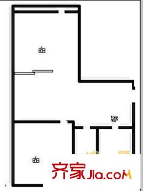 濰坊銀行宿舍(櫻前街)戶型圖戶型圖（2-1-1） 2室1廳1衛(wèi)1廚