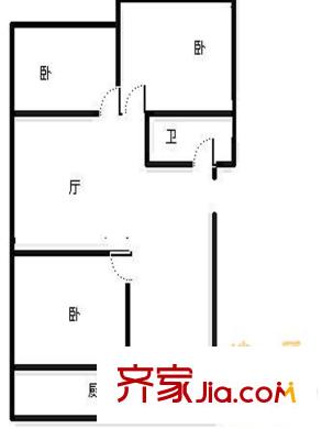 濰坊銀行宿舍(櫻前街)戶型圖戶型圖（3-1-1） 3室1廳1衛(wèi)1廚