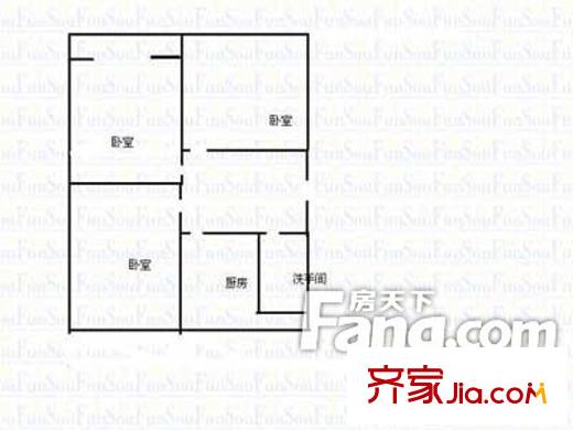外紡宿舍(幸福街)戶型圖幸福街外紡宿舍 3室1廳1衛(wèi)1廚