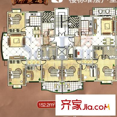 帝景灣戶型圖9號樓137-152 3室2廳2衛(wèi)1廚