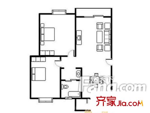 三聯(lián)宿舍(新華路)戶型圖新華路三聯(lián)宿舍 2室2廳1衛(wèi)1廚