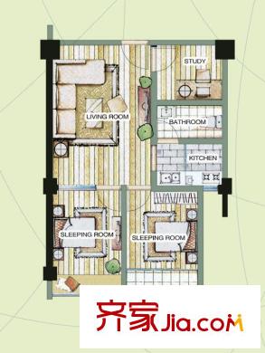 中茂橄欖城戶型圖一期高層A戶型 3室1廳1衛(wèi)1廚