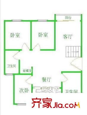 一輕宿舍戶型圖戶型圖（3-2-1） 3室2廳1衛(wèi)1廚