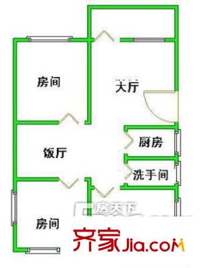 后門街小區(qū)戶型圖戶型圖（3-1-1） 3室1廳1衛(wèi)1廚