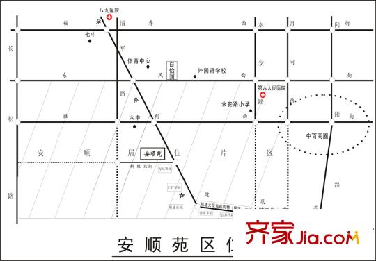 安順苑交通圖小區(qū)交通示意圖