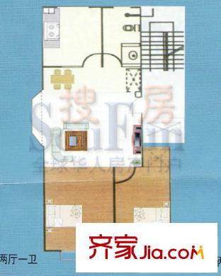 福祥居戶型圖2室2廳1衛(wèi)1廚