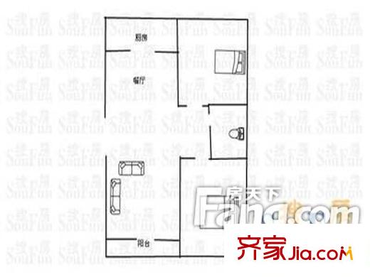 新華家園戶型圖戶型圖（2-2-1） 2室2廳1衛(wèi)1廚