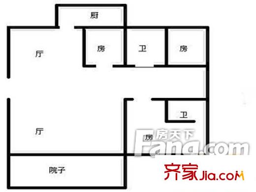 新華家園戶型圖戶型圖（3-2-1） 3室2廳1衛(wèi)1廚
