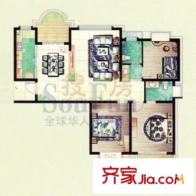 盛世御景戶型圖3室2廳2衛(wèi)1廚