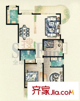 盛世御景戶型圖3室2廳2衛(wèi)1廚