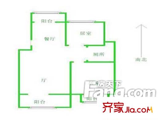 聯(lián)運(yùn)首座戶型圖戶型圖（2-2-1） 2室2廳1衛(wèi)1廚
