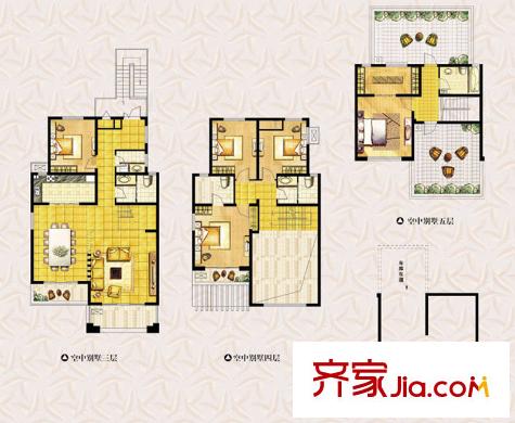 弘潤(rùn)達(dá)美水岸一期空中別墅 5室4廳4衛(wèi)