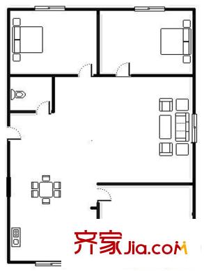 永安嘉園戶型圖戶型圖（3-2-1） 3室2廳1衛(wèi)1廚