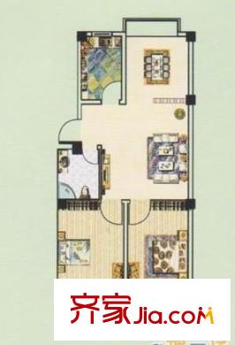 新悅軒戶型圖一期住宅戶型圖 2室2廳1衛(wèi)1廚