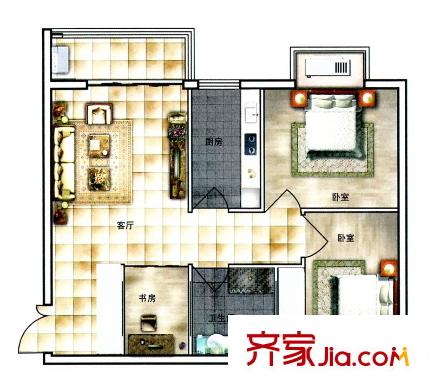 居易家園戶型圖4戶型 3室1廳1衛(wèi)1廚