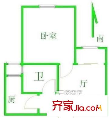 巨龍小區(qū)戶型圖戶型圖（1-1-1） 1室1廳1衛(wèi)1廚