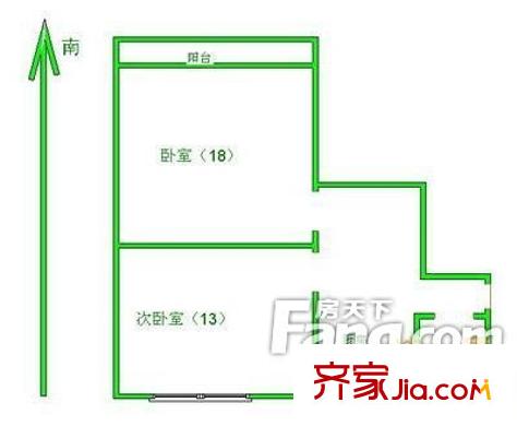 巨龍小區(qū)戶型圖戶型圖（2-1-1） 2室1廳1衛(wèi)1廚