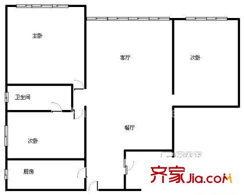 巨龍小區(qū)戶型圖戶型圖（3-2-1） 3室2廳1衛(wèi)1廚