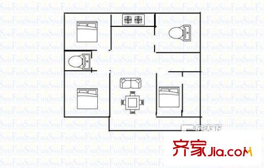 錦光公寓 戶型圖（5室3廳2衛(wèi)1廚）