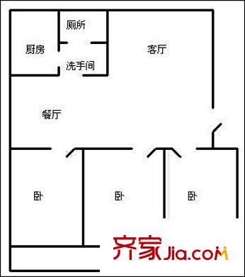 法院宿舍(奎文)戶型圖奎文法院宿舍 3室 戶型圖 3室2廳1衛(wèi)1廚