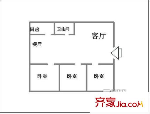 中級法院宿舍戶型圖3室2廳1廚1衛(wèi)戶型圖 3室2廳1衛(wèi)1廚