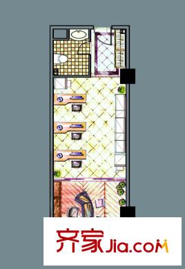 鑫悅首府戶型圖辦公區(qū)戶型圖 1室1廳1衛(wèi)1廚