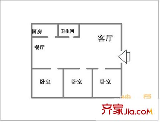 鴻基花園 3室 戶型圖