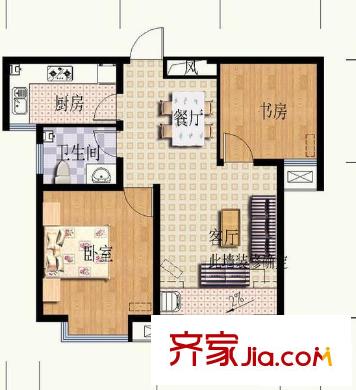 華光嘉苑戶型圖3#2戶型 2室2廳1衛(wèi)1廚