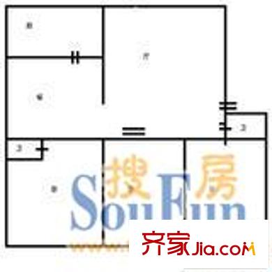 花福苑 3室 戶型圖