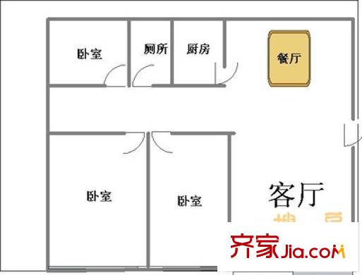 冠華小區(qū) 3室 戶(hù)型圖