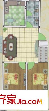 圣豪花園戶型圖一期A戶型 2室1廳1衛(wèi)1廚
