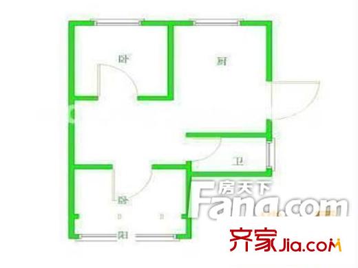名仕花園戶型圖 戶型圖 2室1廳1衛(wèi)1廚
