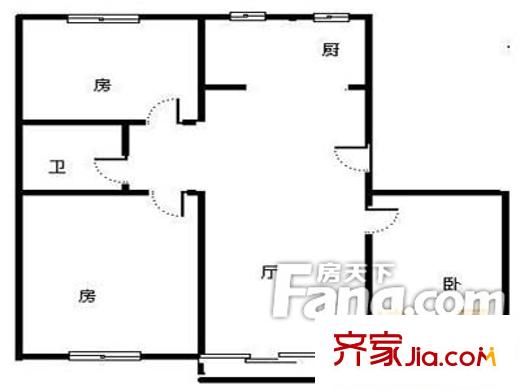 名仕花園戶型圖 戶型圖 3室1廳1衛(wèi)1廚