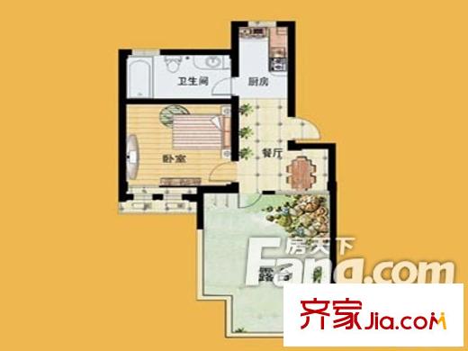 東方家園戶型圖戶型圖 1室1廳1衛(wèi)1廚