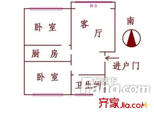 槐香小區(qū)戶型圖戶型圖（20130308） 2室1廳1衛(wèi)1廚