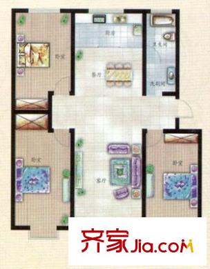 華苑小區(qū) 3室 戶型圖