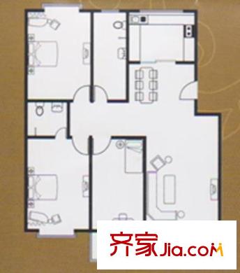 寶利尚都戶型圖戶型圖 3室2廳2衛(wèi)1廚