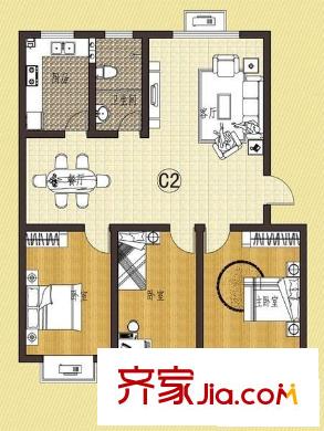 港務(wù)局宿舍 3室 戶型圖