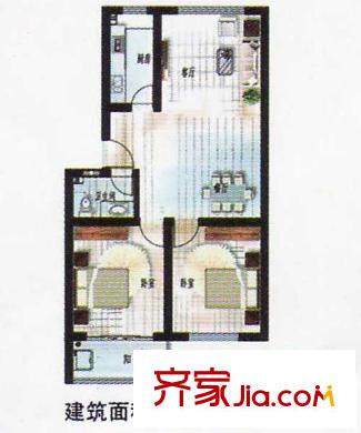 蘇杭花園戶型圖多層戶型 2室2廳1衛(wèi)1廚
