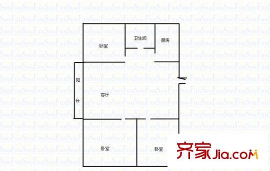 園丁園 3室 戶型圖