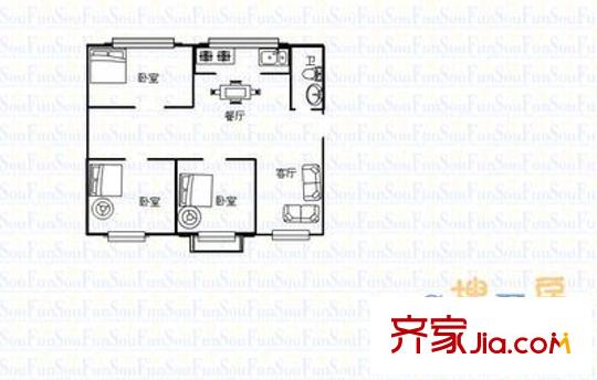 園丁園 3室 戶型圖